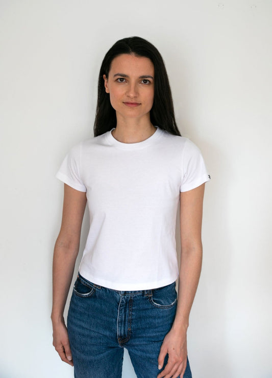 Cropped Crew Neck Tee